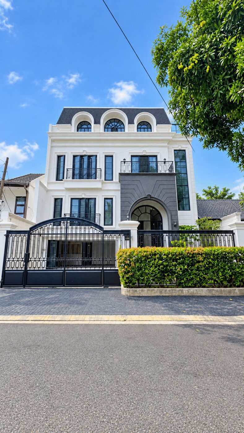 Dijual Rumah Brand New dan Luxury Classic American 4 Lantai + Mezzanine Floor di Elite Kebayoran Baru Dekat Pakubowono Apartemen
